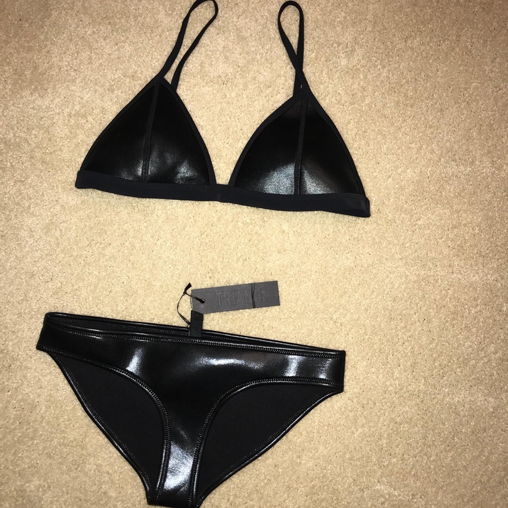 Black faux leather limited addition TRIANGL bikini